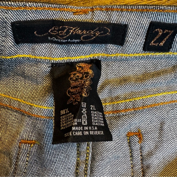 Ed Hardy low rise, bootcut, skull embroidered women's Jeans - Picture 4 of 8